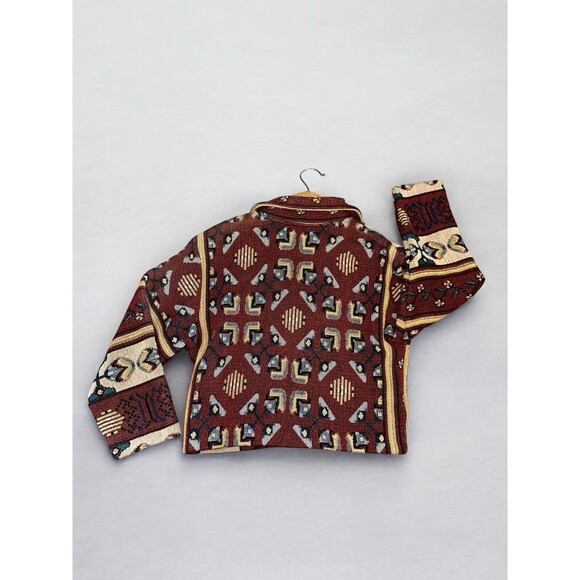 Paco Soler Crop Jacket Womens S/M Tapestry Knit Southwestern Boho 90s Vintage - Picture 14 of 16